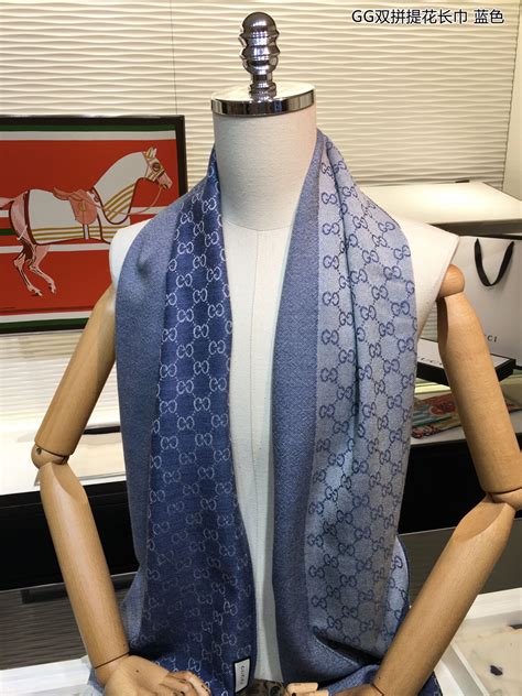 gucci jacquard scarf blue|Gucci neckerchief.